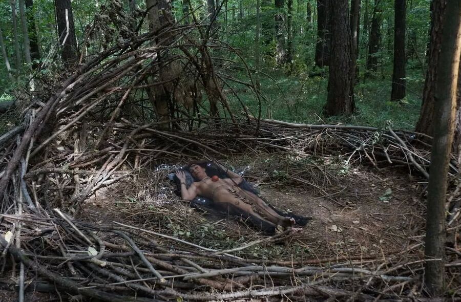 In Forest Cradle with Apple