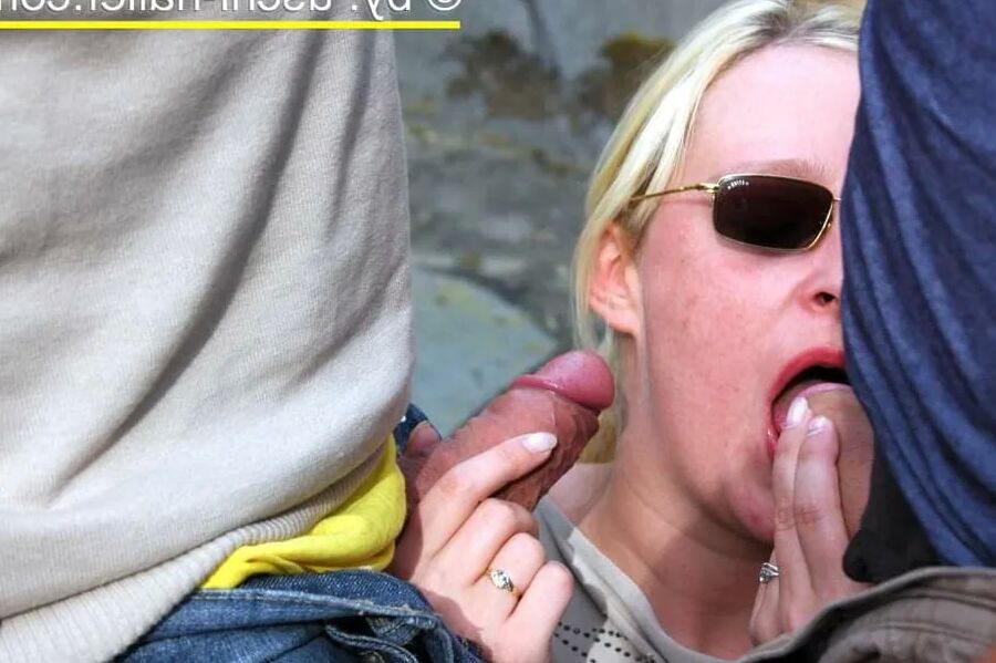 Blonde cum slut Dany Sun fucking outdoor