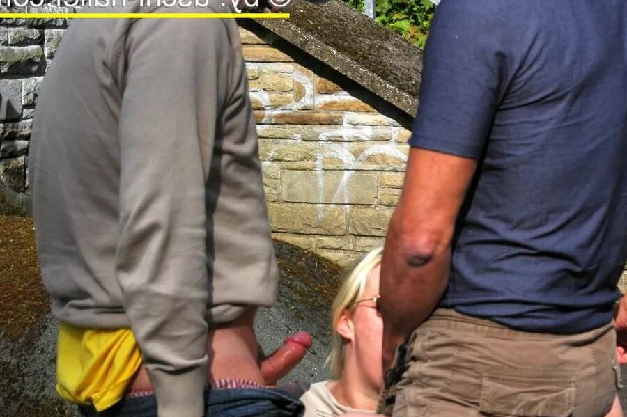 Blonde cum slut Dany Sun fucking outdoor