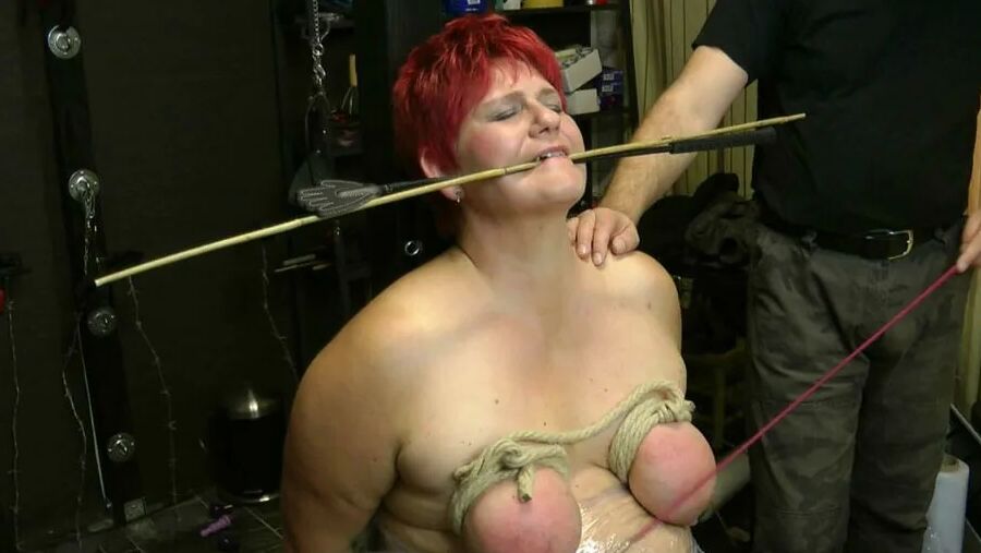 Tied-tits spanked