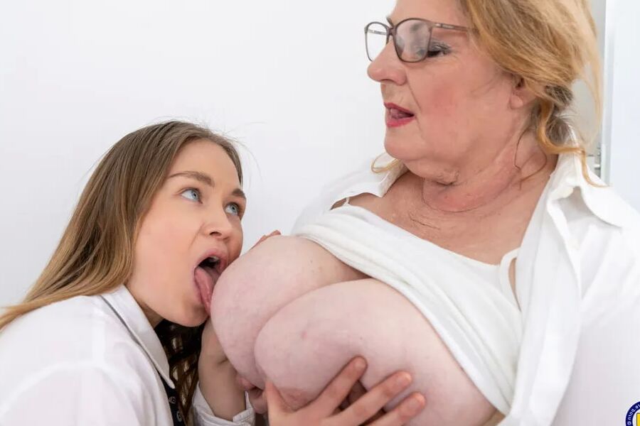 Big mature lesbians spoiling two teen students
