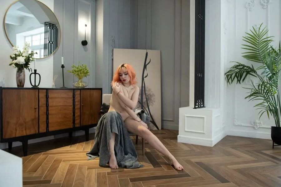 Erotic photography in a photo studio