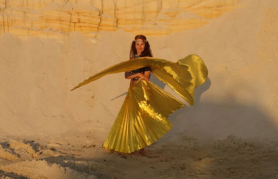 With Golden Wings on Setting Sun