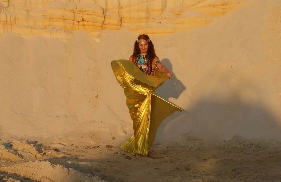 With Golden Wings on Setting Sun