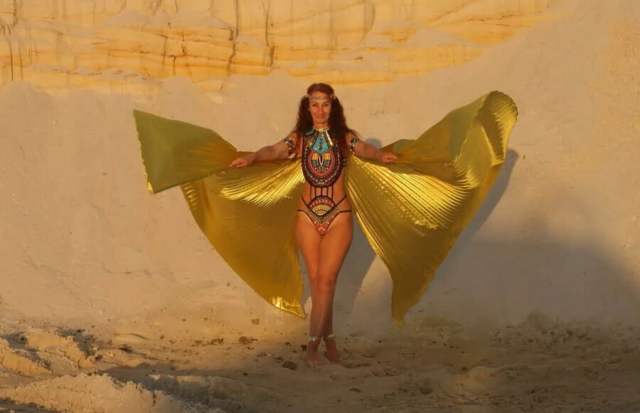 With Golden Wings on Setting Sun