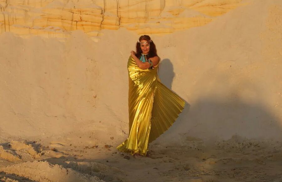With Golden Wings on Setting Sun