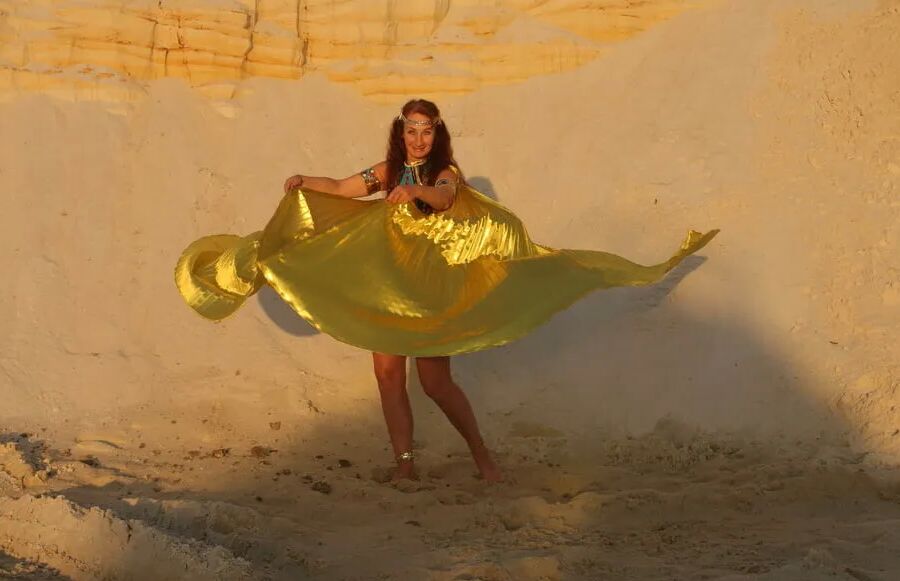 With Golden Wings on Setting Sun