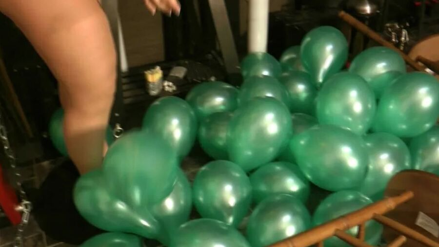 Balloon fun in a bathing suit