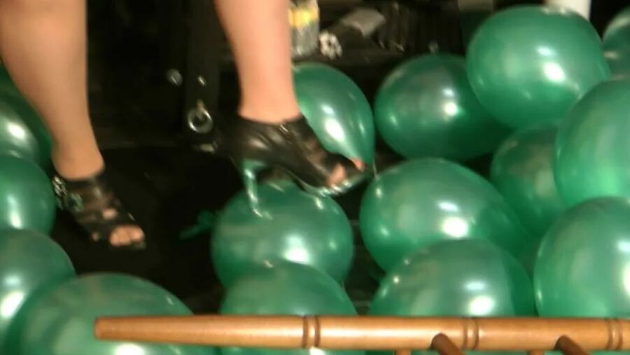 Balloon fun in a bathing suit