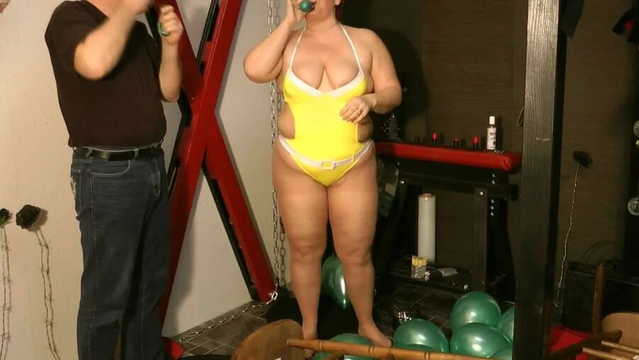 Balloons in a swimsuit