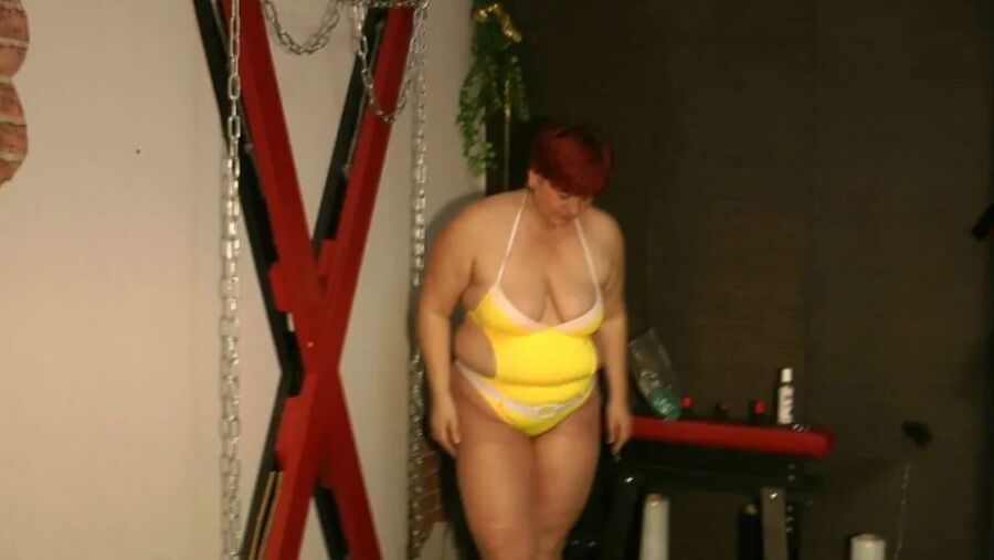 Balloon fun in a bathing suit