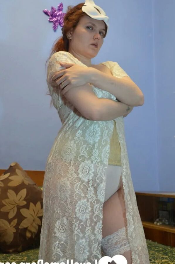 Wearing my mask in sexy white lingerie