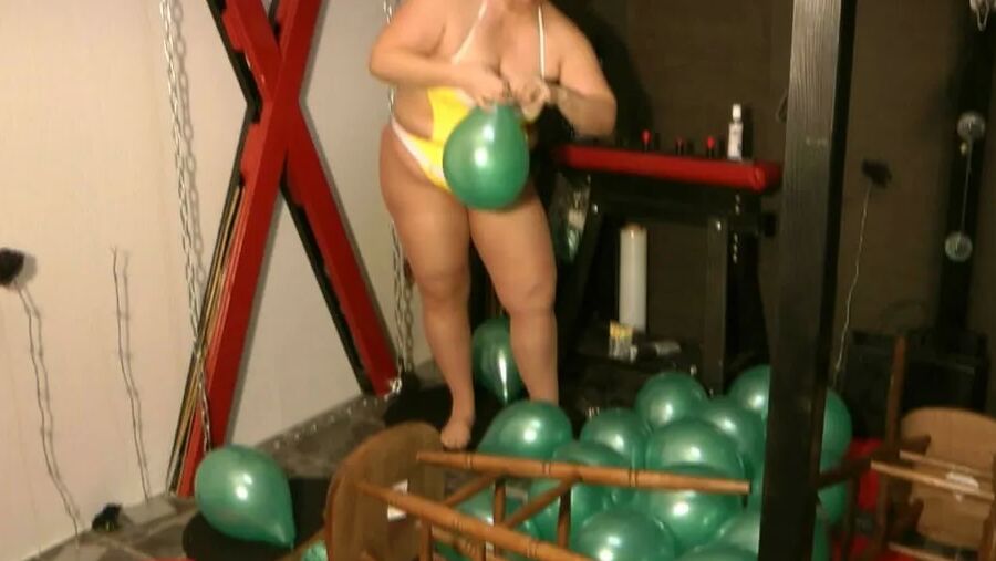 Balloons in a swimsuit