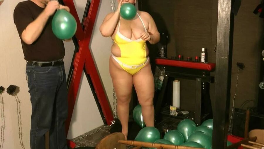 Balloons in a swimsuit