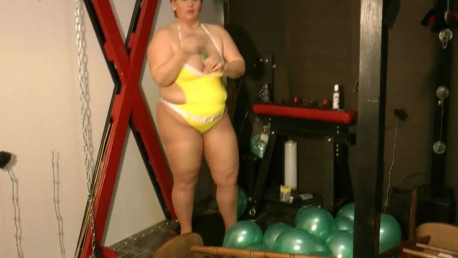 Balloons in a swimsuit