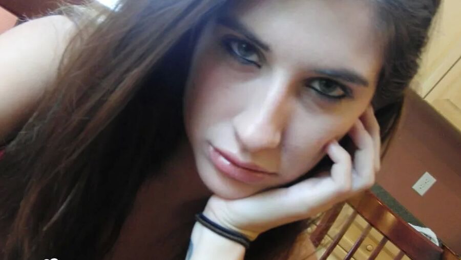 Brunette cutie gets some cum over herself