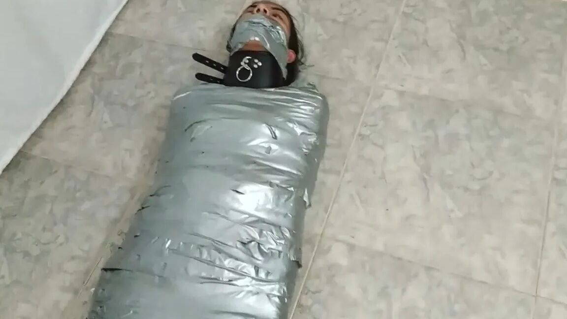 Heavily Duct Tape Mummified By Crazy Bondage Women