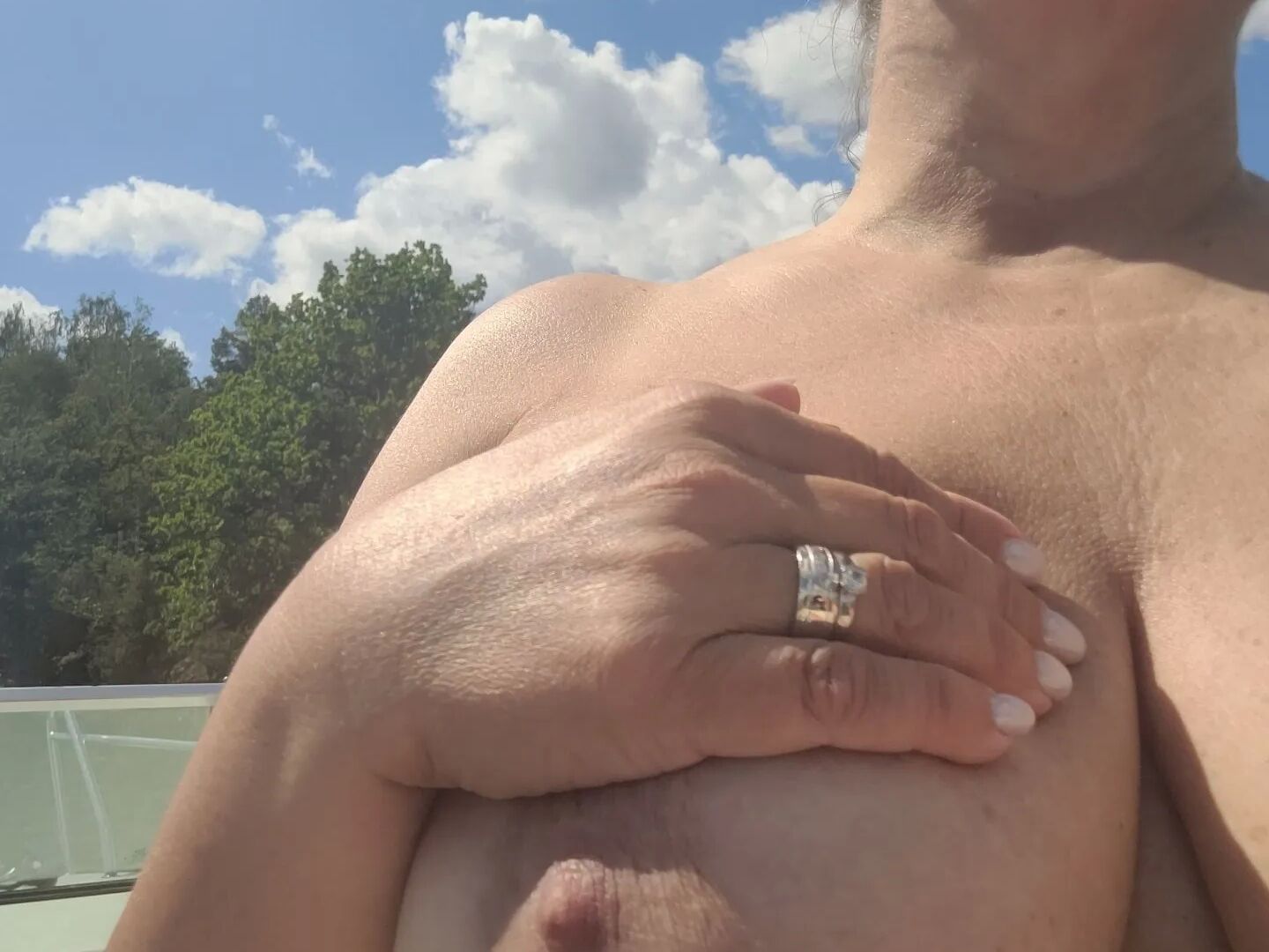 Nude on boat trip.