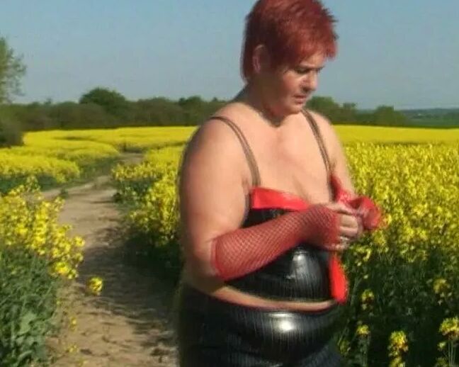 Outfit change in canola field