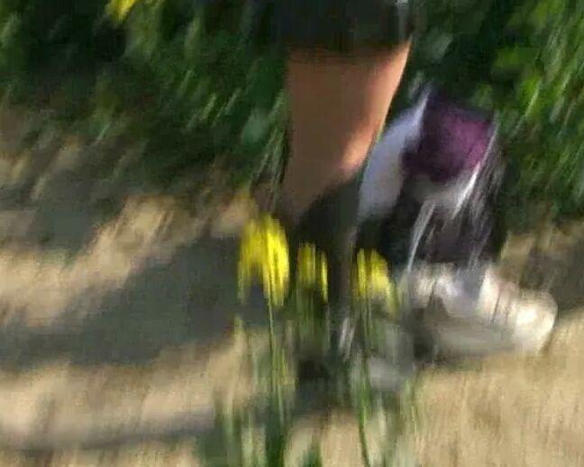 Outfit change in canola field