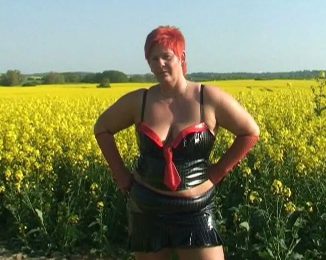 Outfit change in canola field