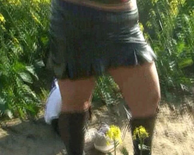 Outfit change in canola field