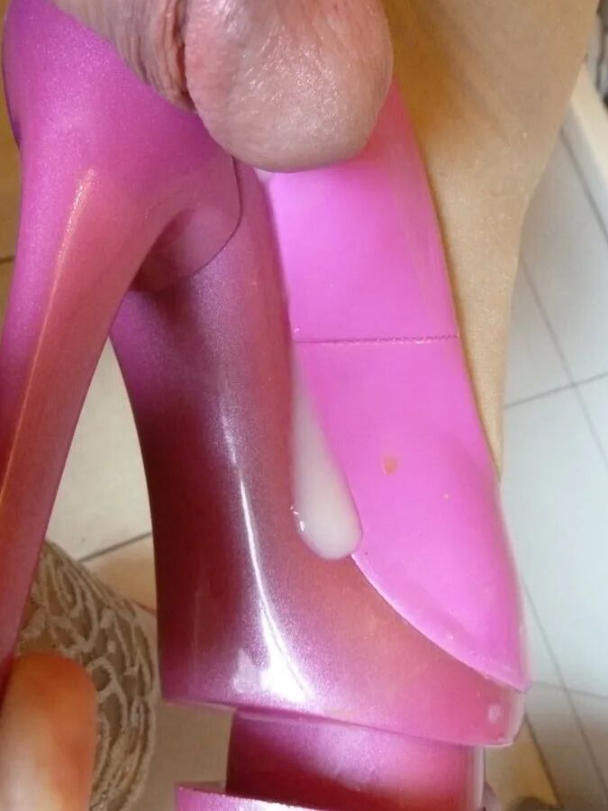 Pinks platform heels and nylon heels