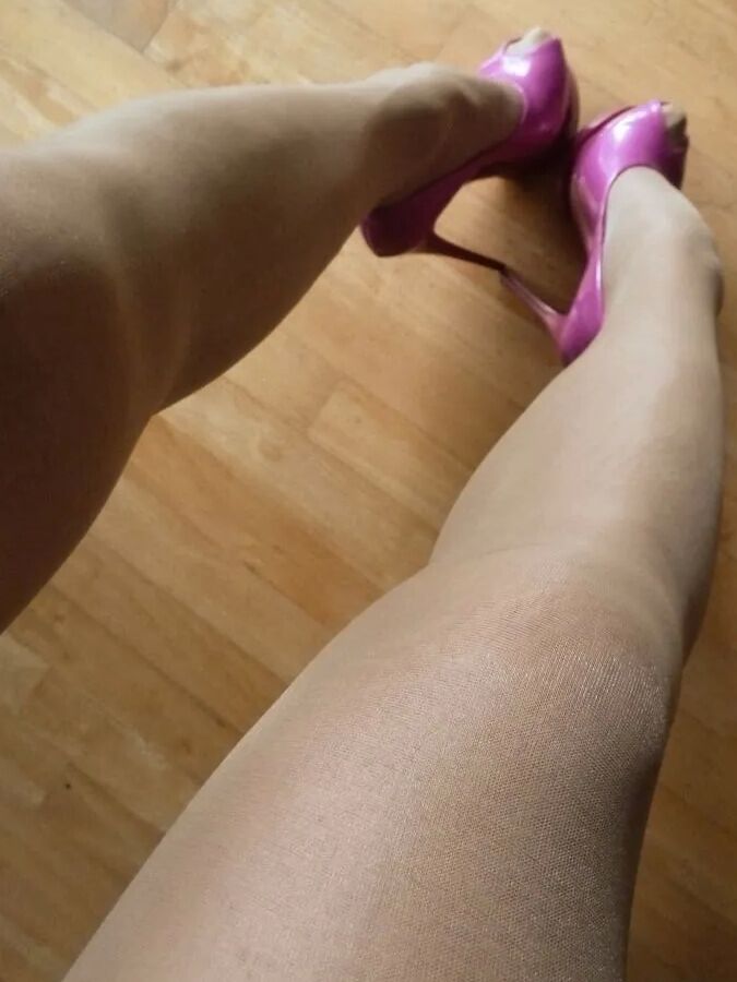 Pinks platform heels and nylon heels