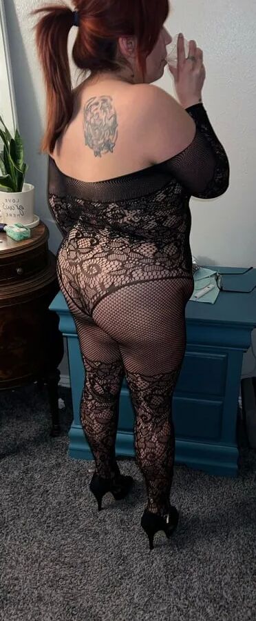 Slut wife in bodystocking