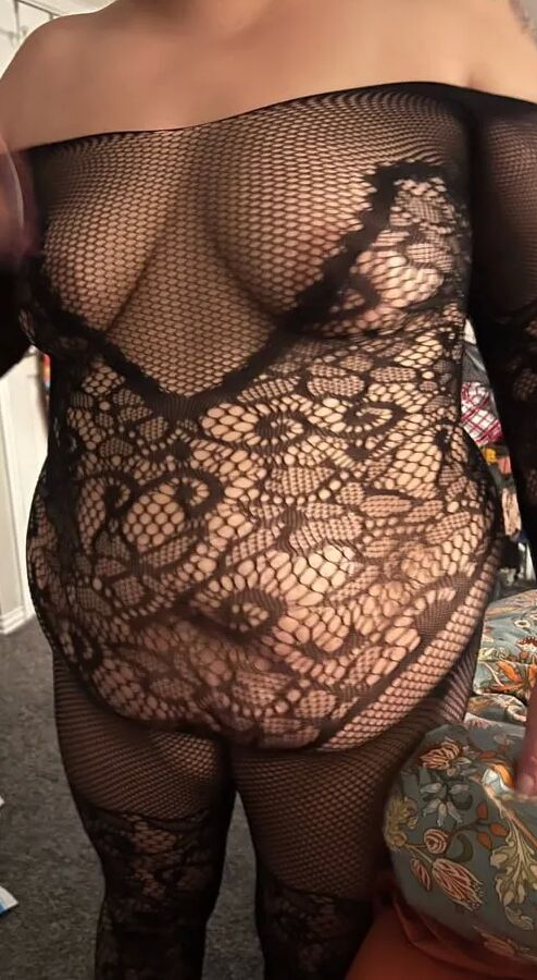 Slut wife in bodystocking