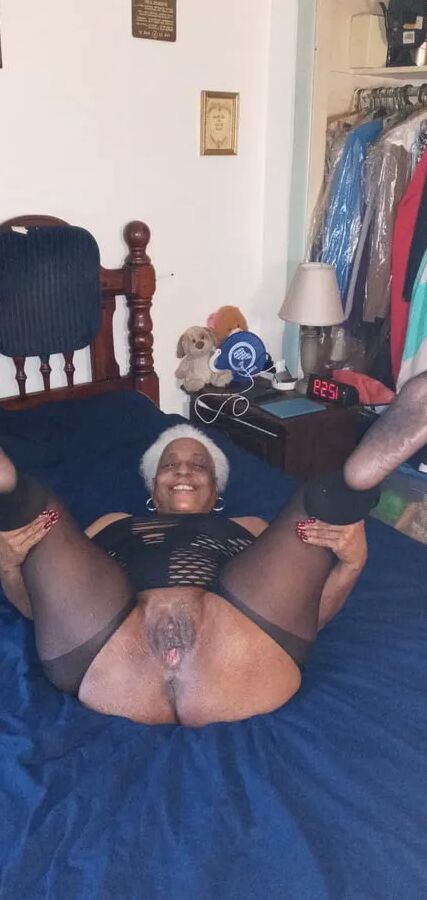 Wife Dressed In Black Crotchless Pantyhose