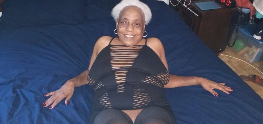 Wife Dressed In Black Crotchless Pantyhose