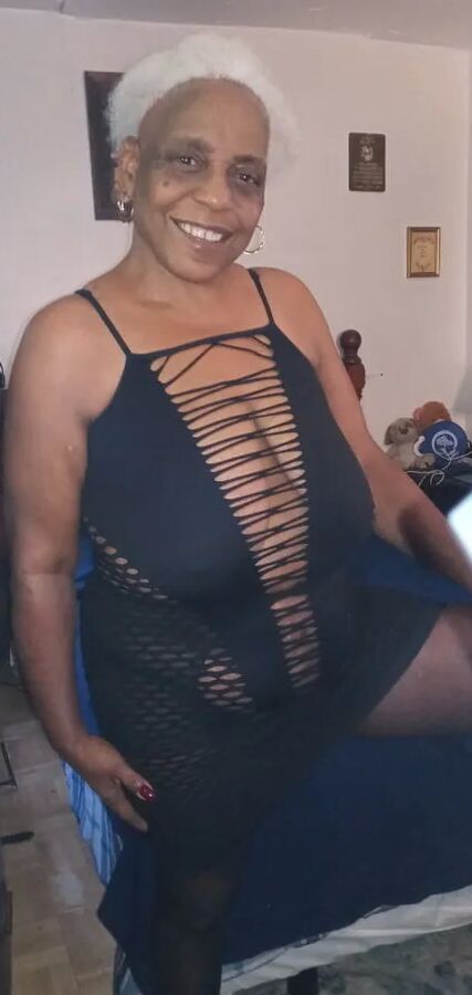 Wife Dressed In Black Crotchless Pantyhose