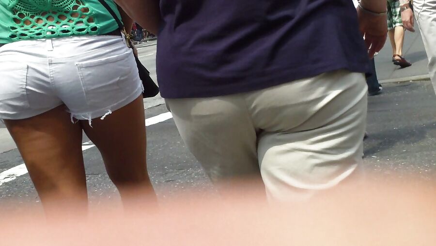 Amazing butt & ass in tight white shorts