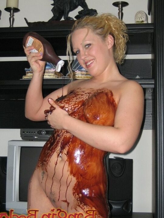 Becky Smothers Herself In Chocolate Syrup