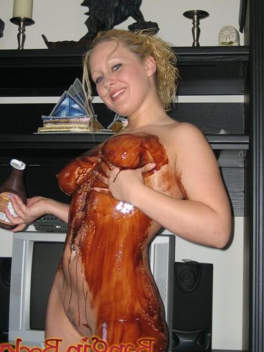 Becky Smothers Herself In Chocolate Syrup