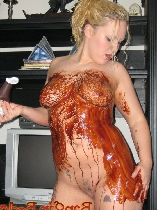 Becky Smothers Herself In Chocolate Syrup