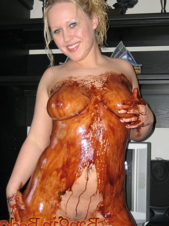 Becky Smothers Herself In Chocolate Syrup