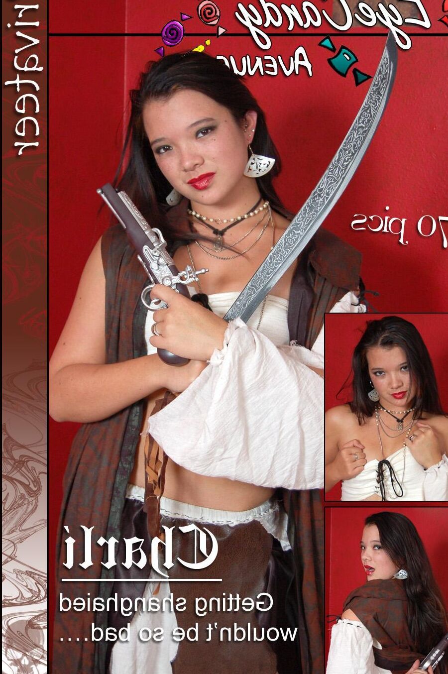 This swashbuckler shows her hidden treasure