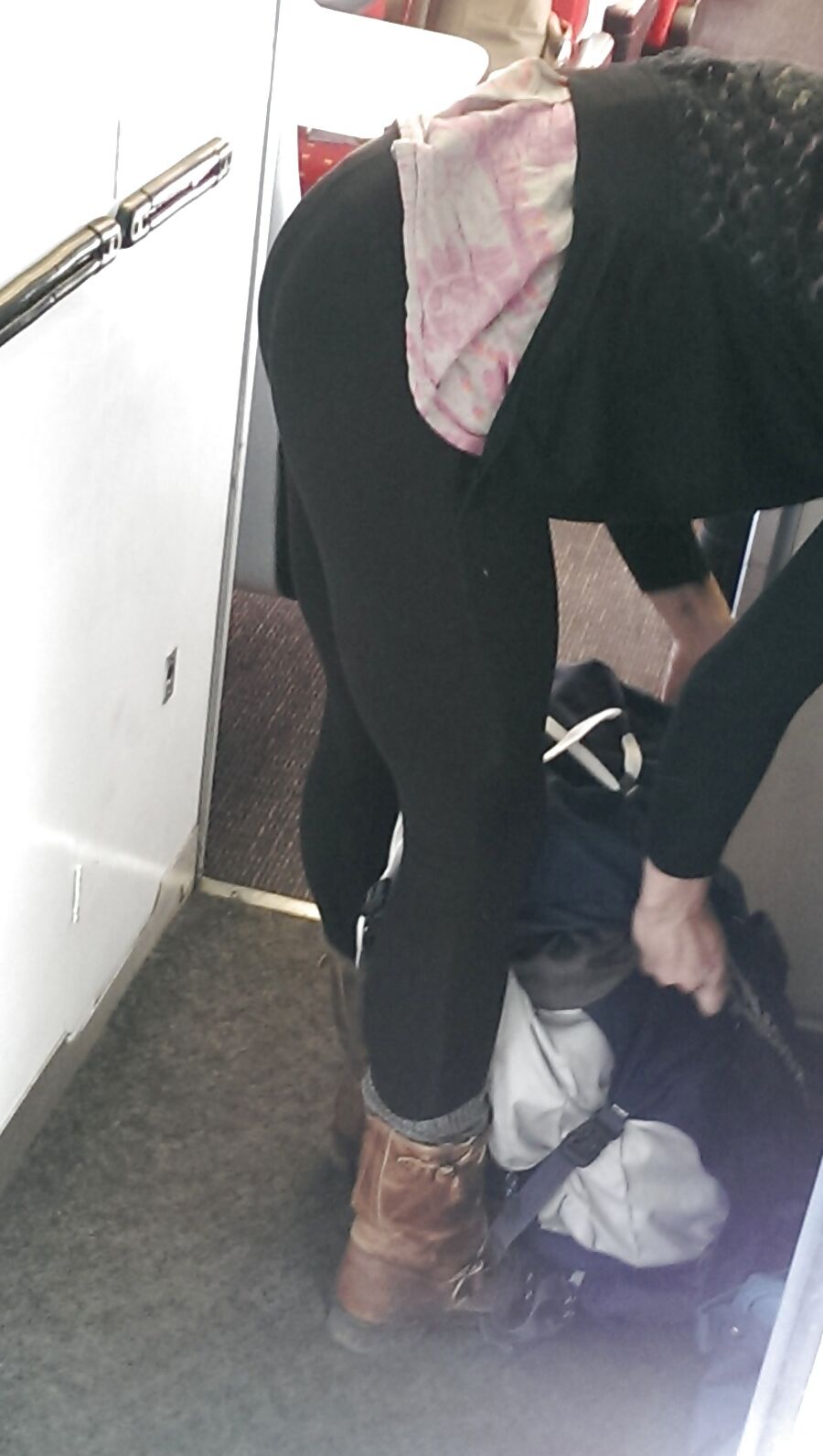 Sweet ass bend over spotted in train