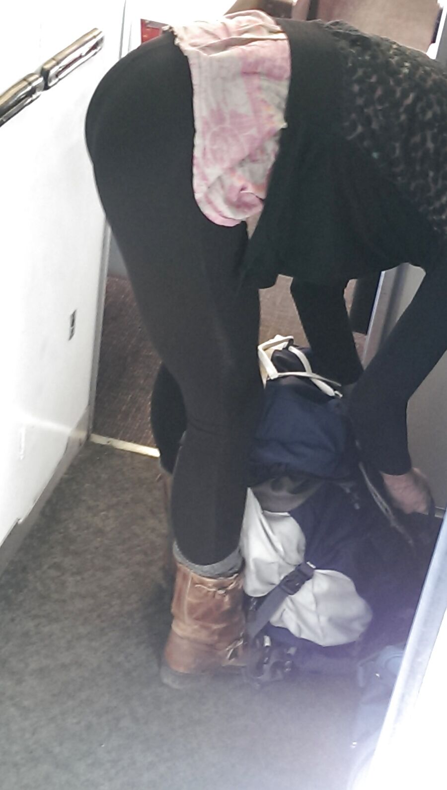 Sweet ass bend over spotted in train