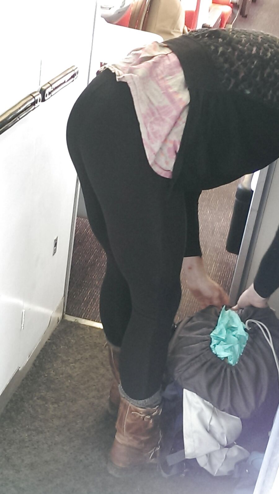 Sweet ass bend over spotted in train