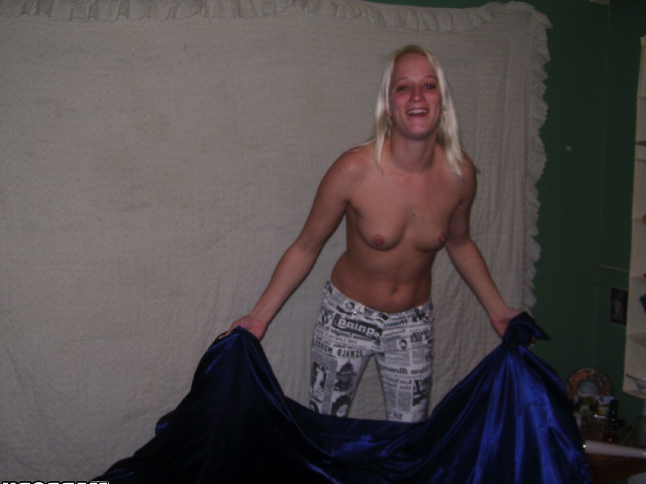 Blonde with giant cherry nipples gets ready for a good home fuck.