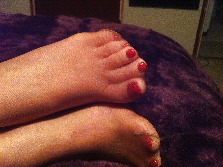 Red toes and nylons