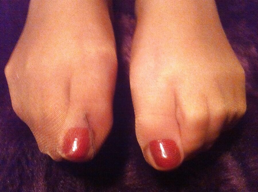 Red toes and nylons