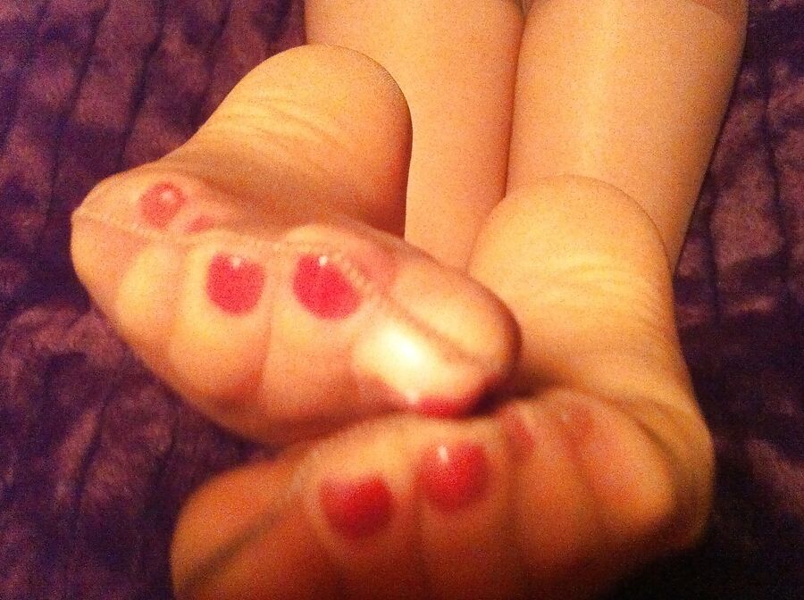 Red toes and nylons