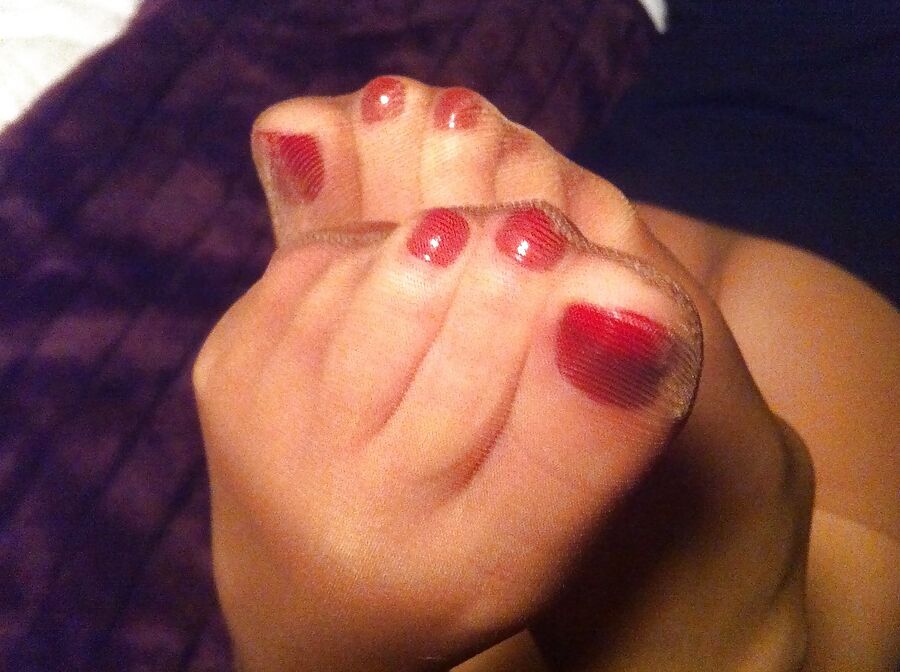 Red toes and nylons