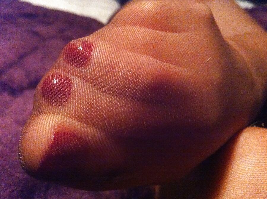 Red toes and nylons