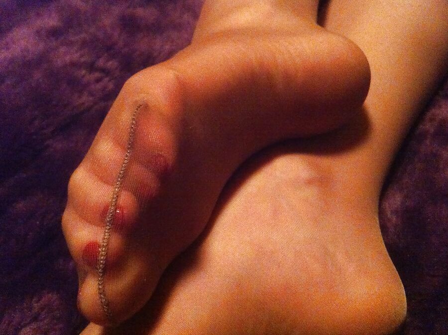 Red toes and nylons