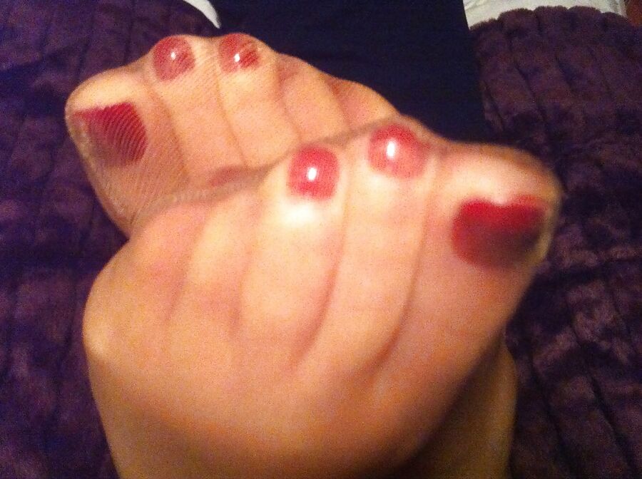 Red toes and nylons